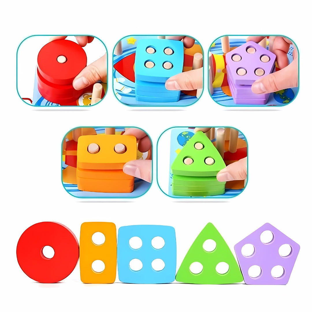 5 Sets Of Geometric Shape Sorter Trailer (Box Damaged)