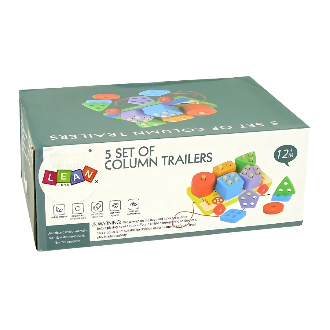 5 Sets Of Geometric Shape Sorter Trailer (Box Damaged)