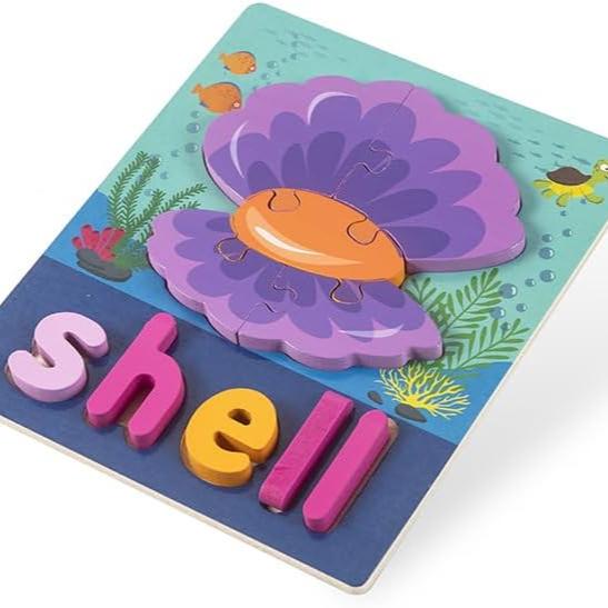 Multicolor Animals Wooden Puzzle With Names