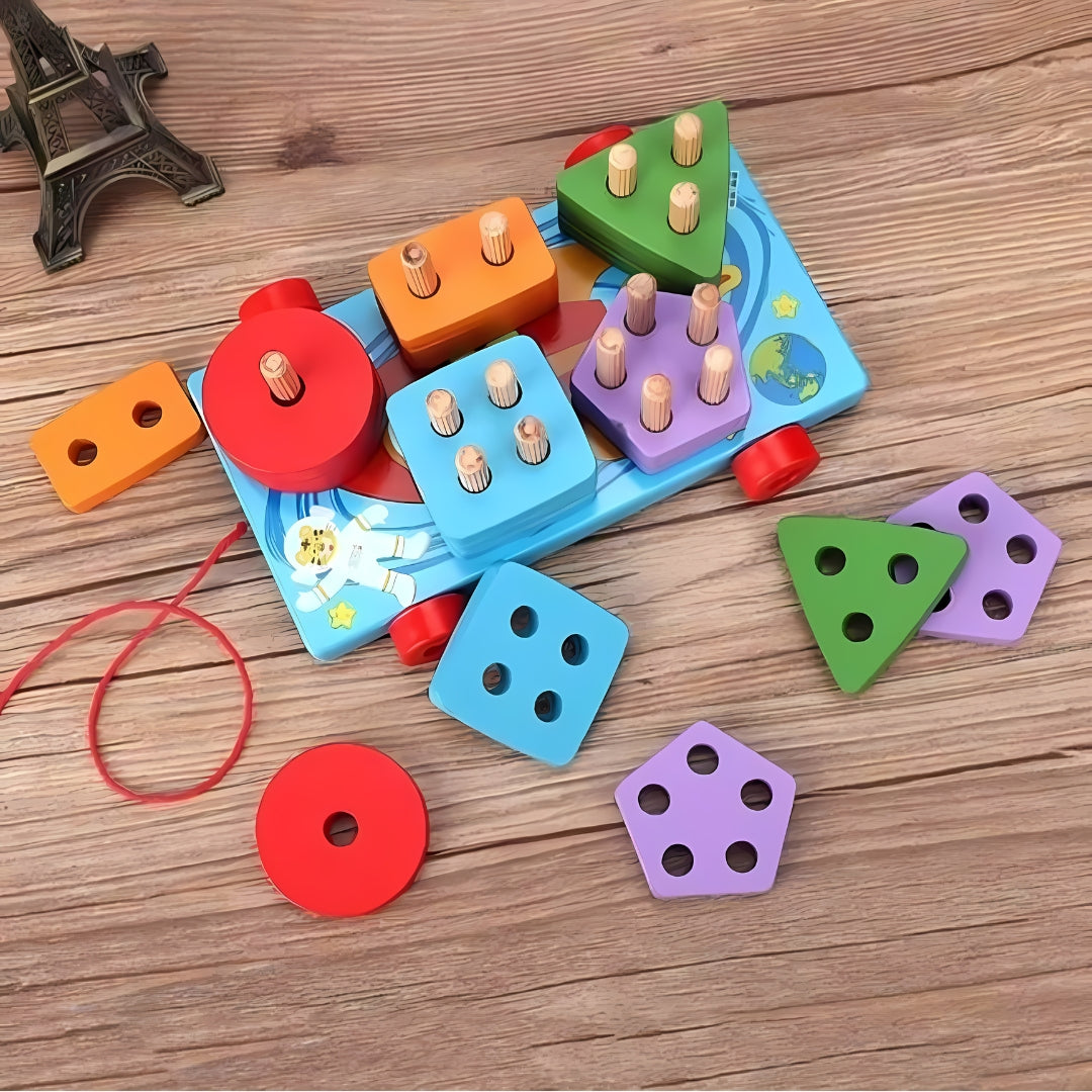 5 Sets Of Geometric Shape Sorter Trailer (Box Damaged)