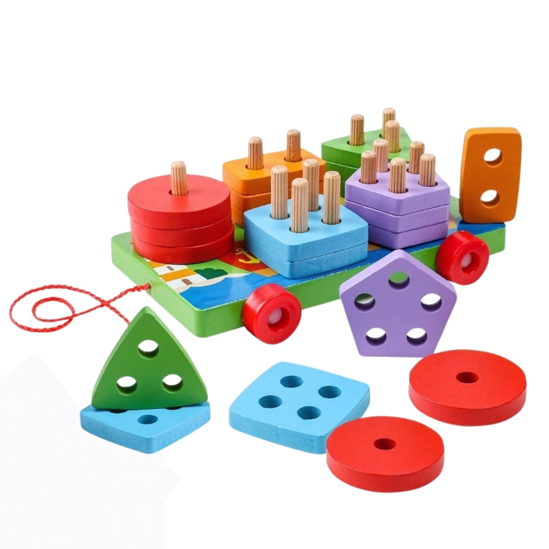 5 Sets Of Geometric Shape Sorter Trailer (Box Damaged)