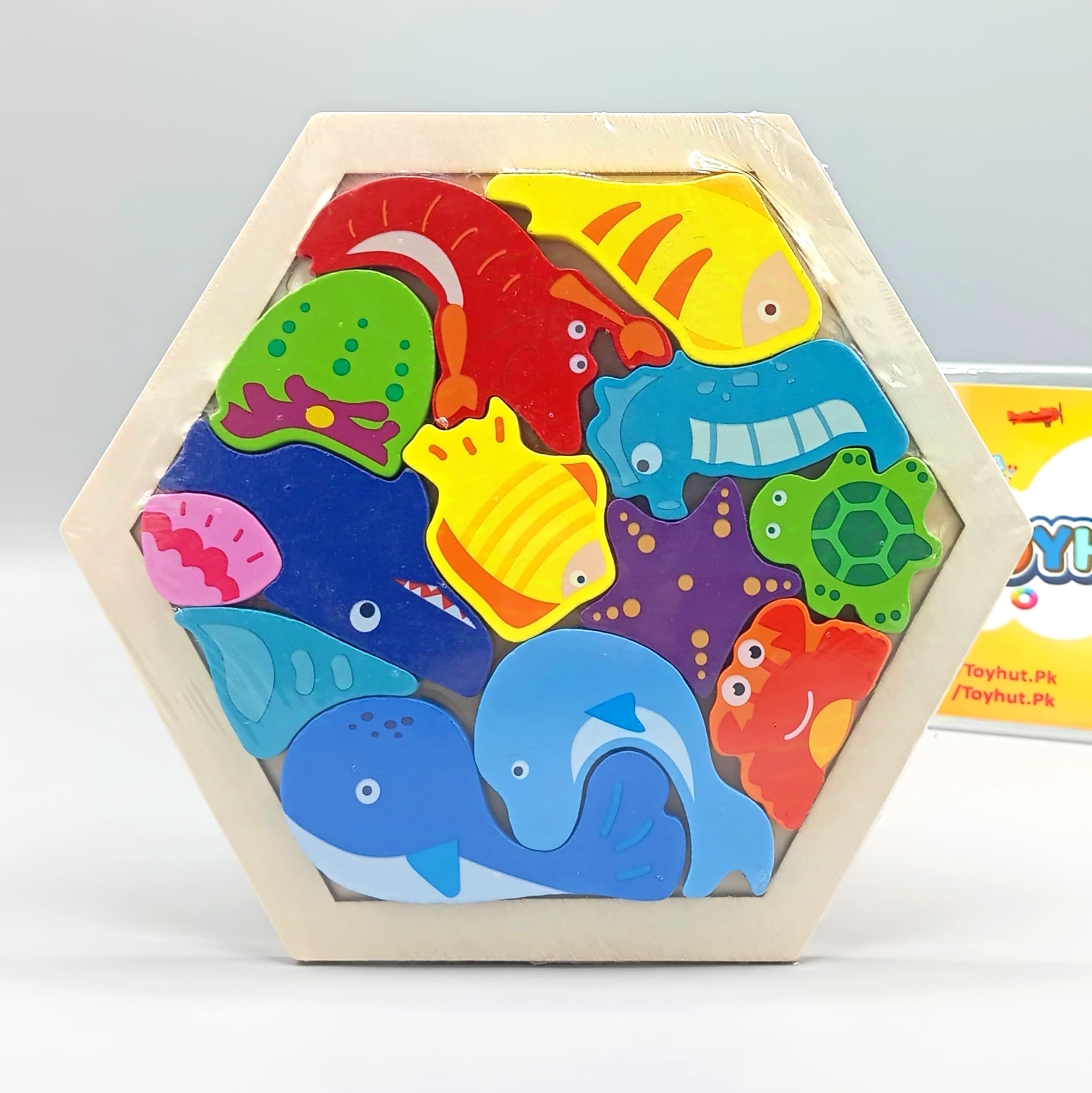 Colorful Wooden Animal Shapes Puzzle Board