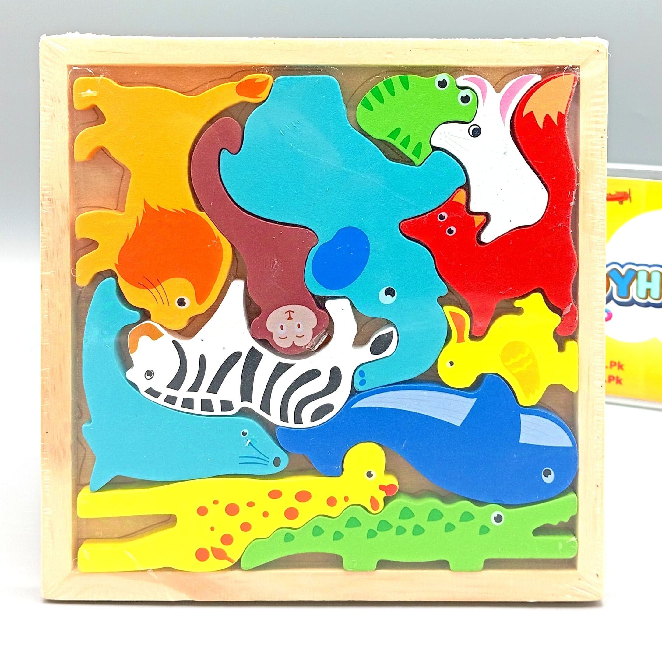 Cartoon Animal Car Wooden Peg Puzzles Board Educational Toy