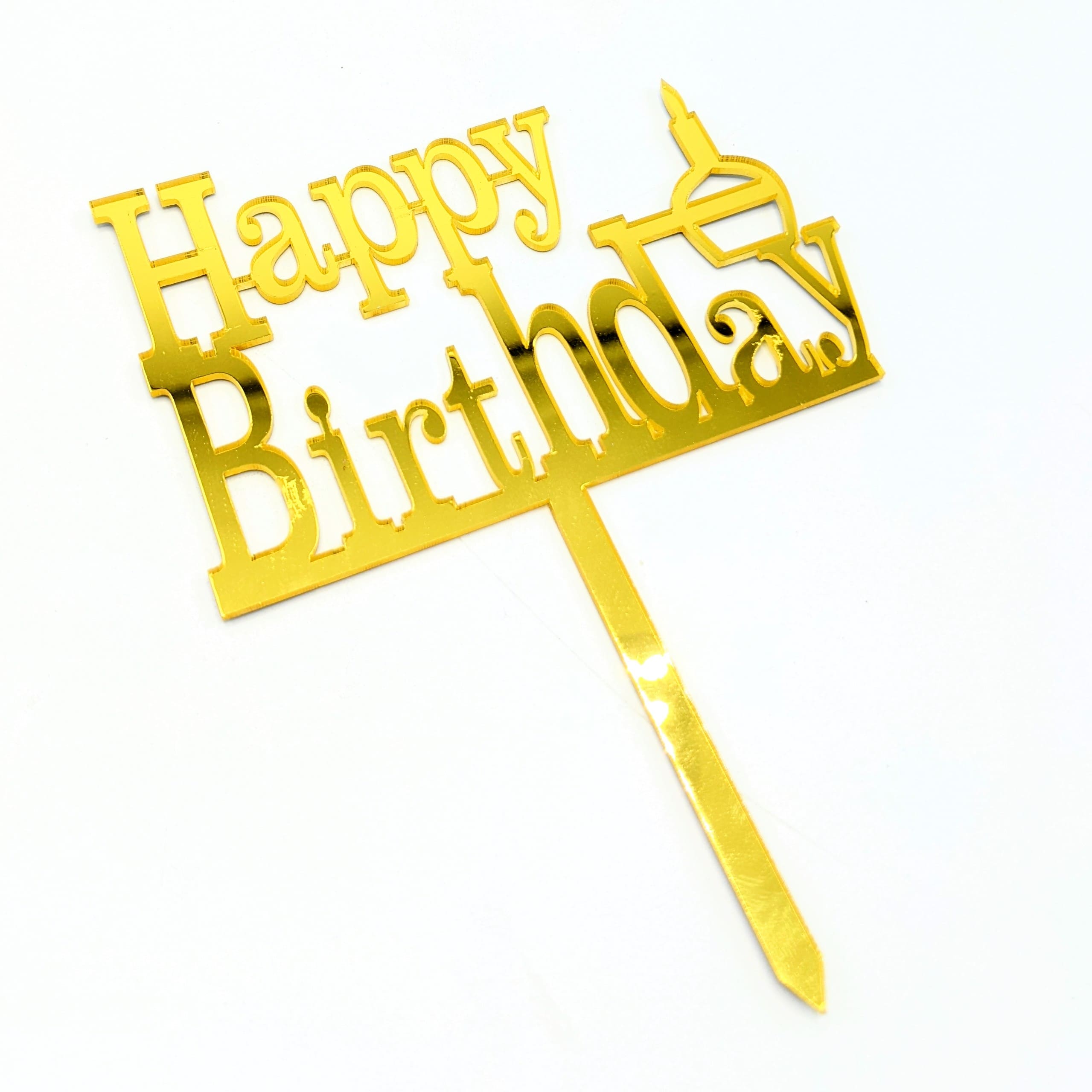 Happy Birthday Golden Cake Topper