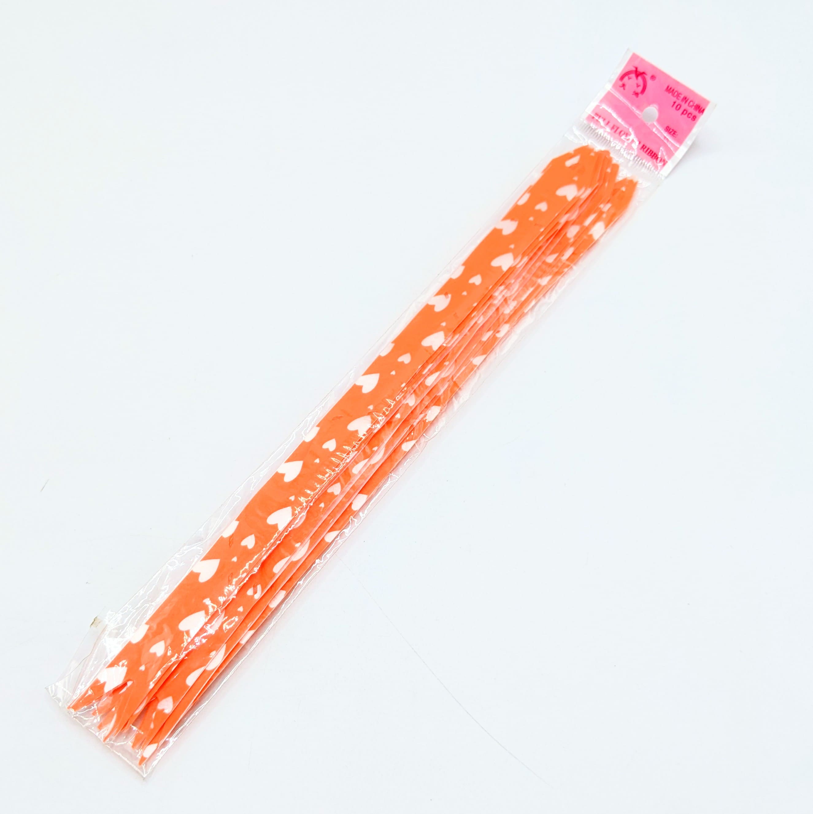 Pack Of 10 Gift Pack Orange Color Flower Ribbon Tie