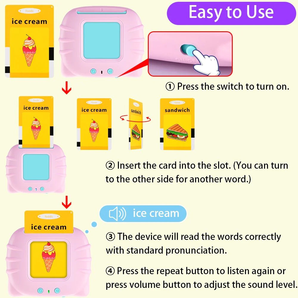 Early Educational Flash Card Device for Kids