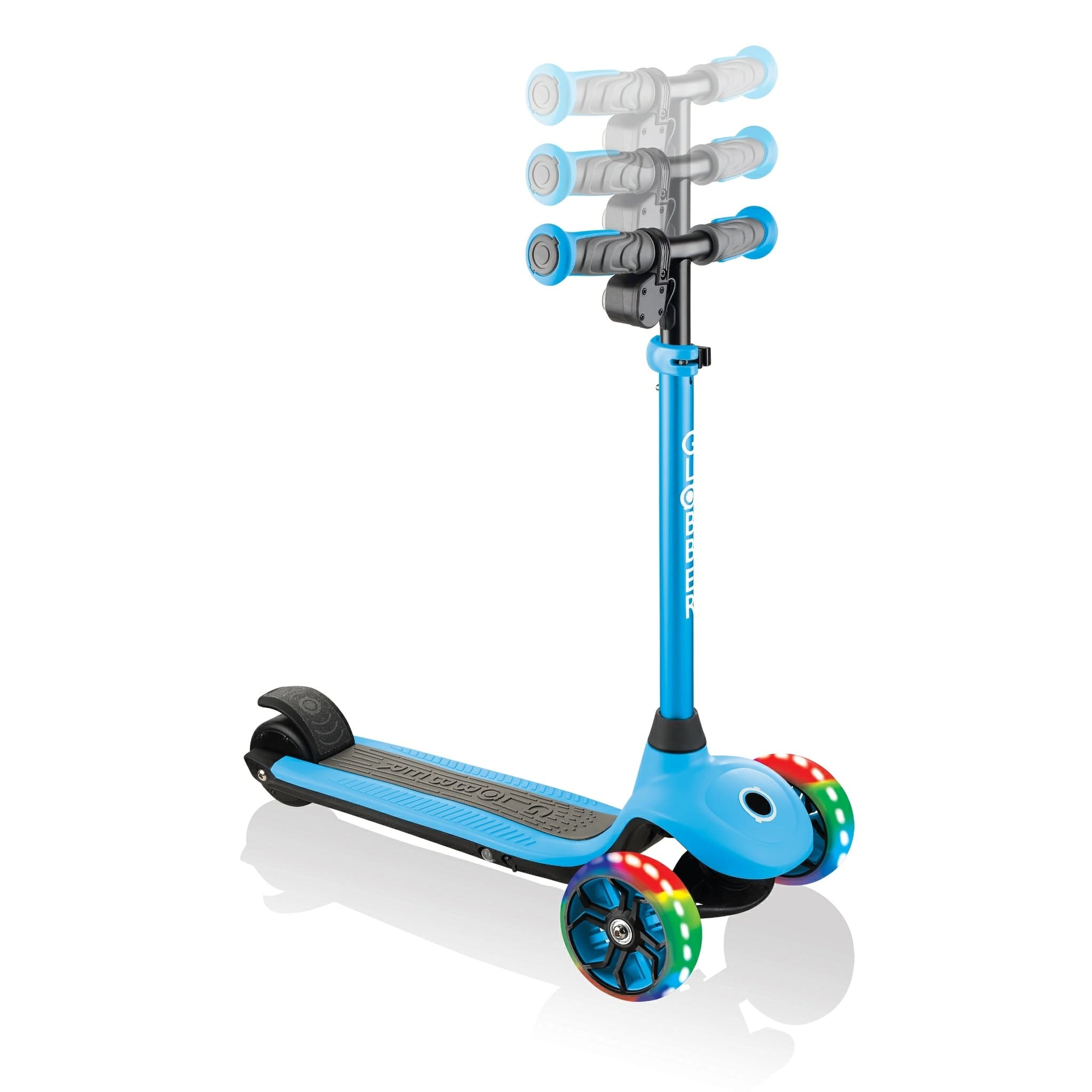 Junior 3 Wheel Electric Folding Scooter with Adjustable Heights | Sky Blue