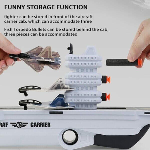 2 in 1 Aircraft Carrier Catapult Fighter Soft Bullet Shooting Kit