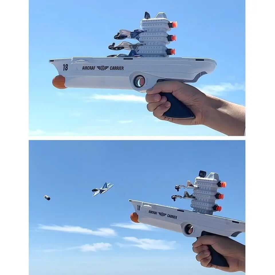 2 in 1 Aircraft Carrier Catapult Fighter Soft Bullet Shooting Kit