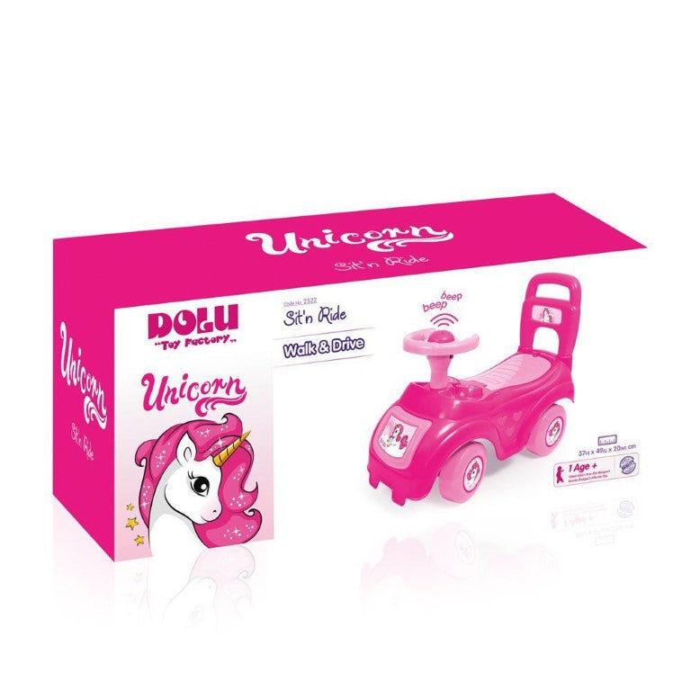 Dolu Unicorn Sit N Ride Push Car