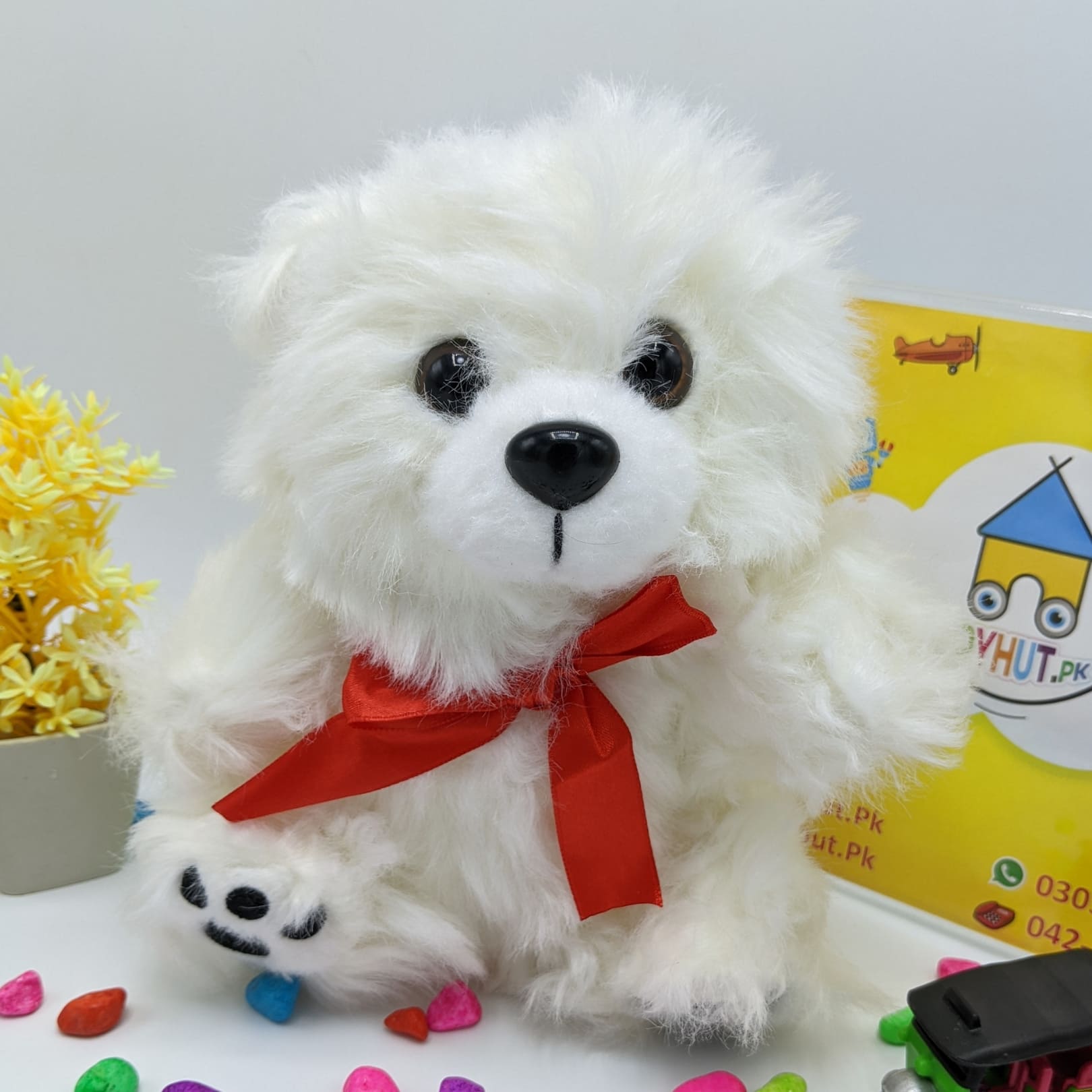 White Dog Small Soft Stuff Toy