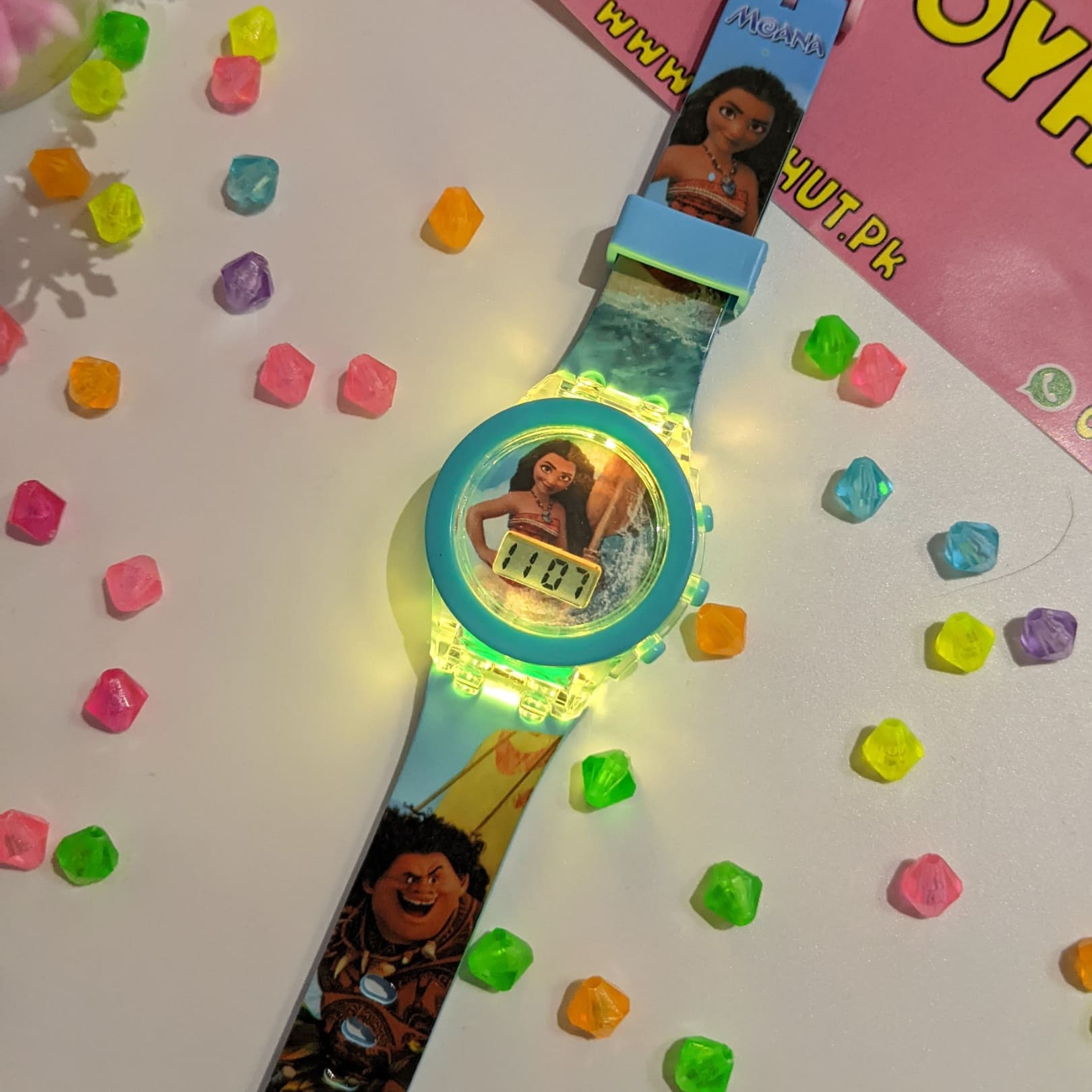 Moana Digital Watch With LED Disco Lights