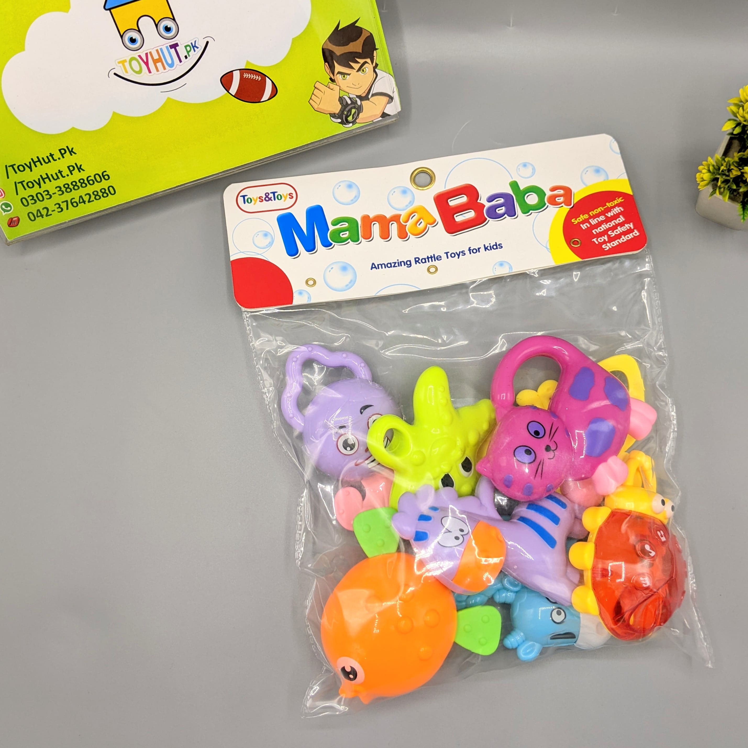 Mama Baba Funny Rattle & Teether 8 Pcs Set